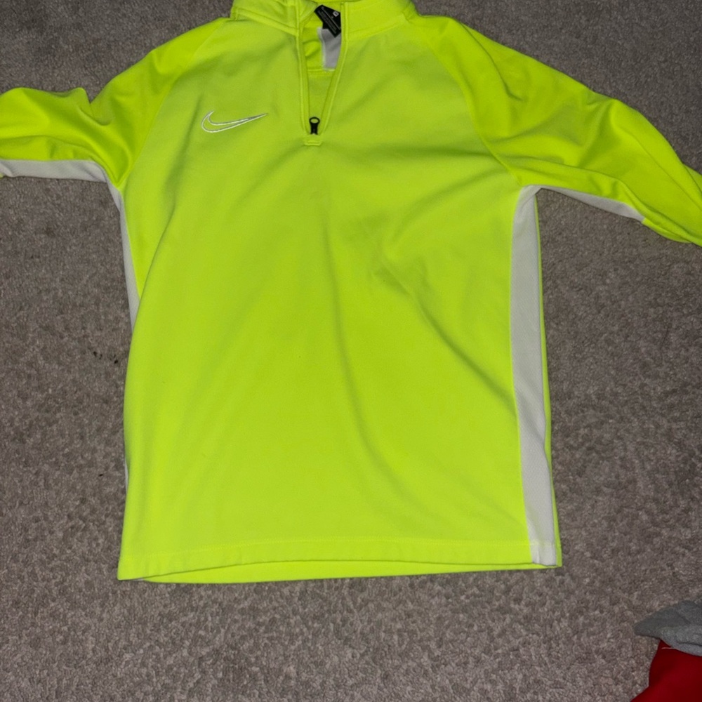 Nike Neon Yellow Quarter-Zip Top